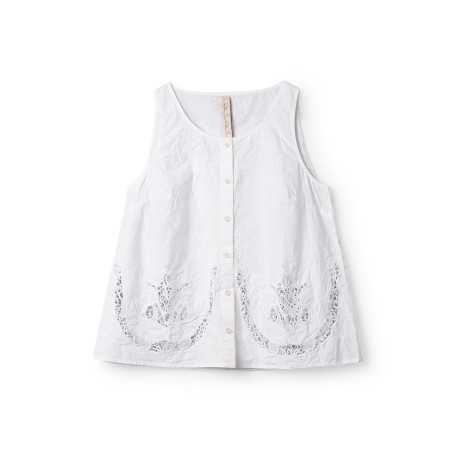 Ewa i Walla Top Laurel 33409 coton bio blanc