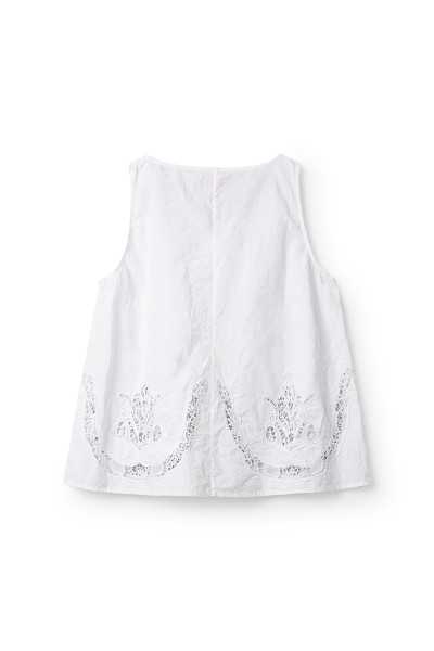 Ewa i Walla Top Laurel 33409 coton bio blanc