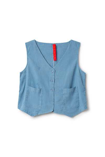Ewa I Walla gilet Pomona 33413 Lin Indigo