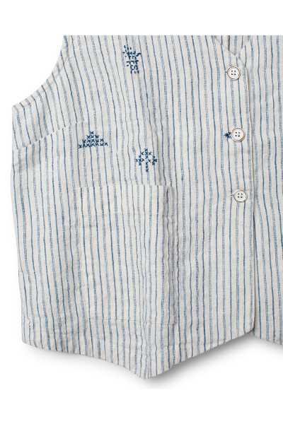 Ewa I Walla gilet Pomona 33413 lin rayé