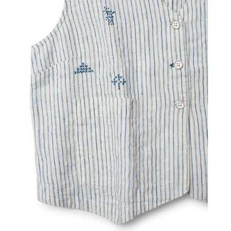 Ewa I Walla gilet Pomona 33413 lin rayé