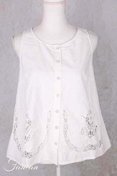 Ewa i Walla Top Laurel 33409 coton bio blanc