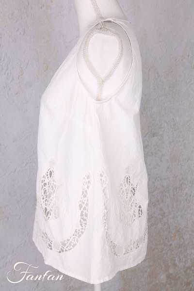 Ewa i Walla Top Laurel 33409 coton bio blanc