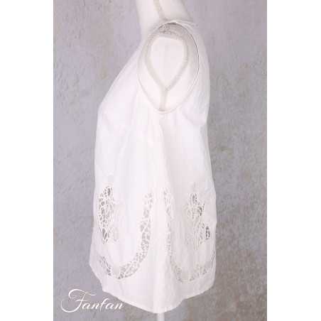 Ewa i Walla Top Laurel 33409 coton bio blanc