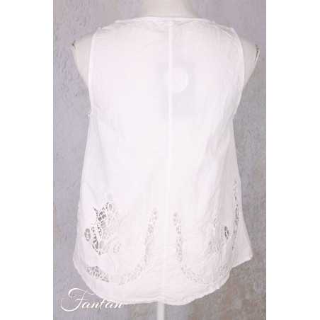 Ewa i Walla Top Laurel 33409 coton bio blanc