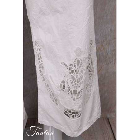 Ewa i Walla Pantalon Ejrin white 11441 Dentelle Coton Bio
