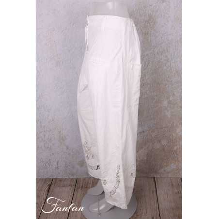 Ewa i Walla Pantalon Ejrin white 11441 Dentelle Coton Bio