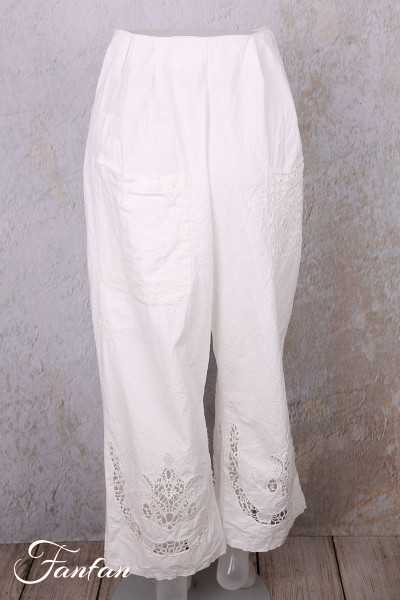 Ewa i Walla Pantalon Ejrin white 11441 Dentelle Coton Bio