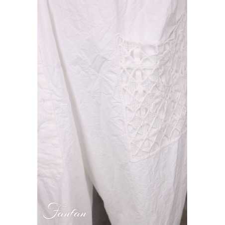 Ewa i Walla Pantalon Ejrin white 11441 Dentelle Coton Bio