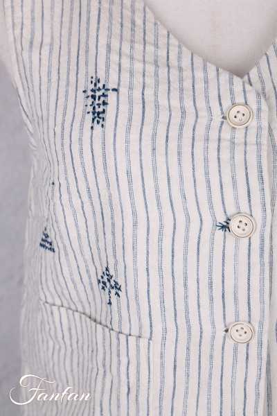 Ewa I Walla gilet Pomona 33413 lin rayé