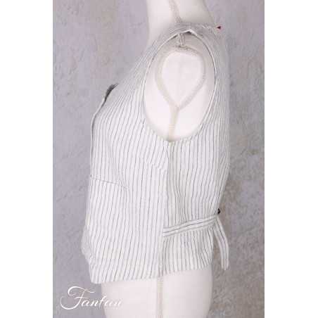 Ewa I Walla gilet Pomona 33413 lin rayé