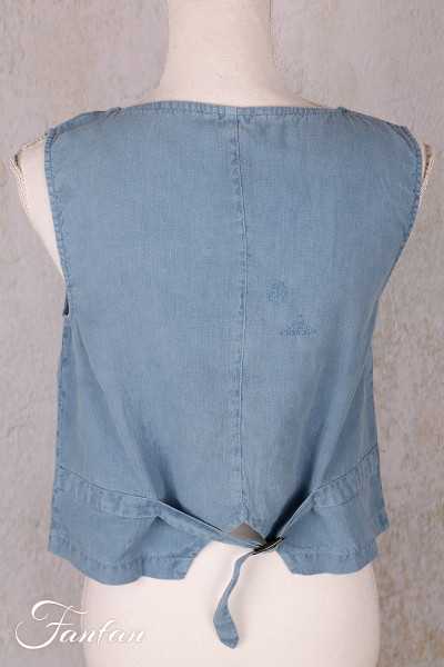 Ewa I Walla gilet Pomona 33413 Lin Indigo