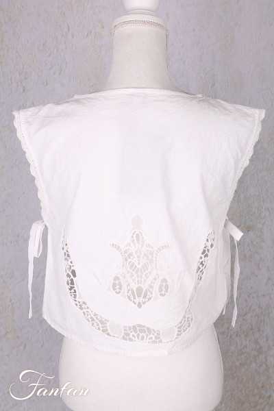 Ewa i Walla Gilet Astri 77628 Broderie Coton Bio Blanc