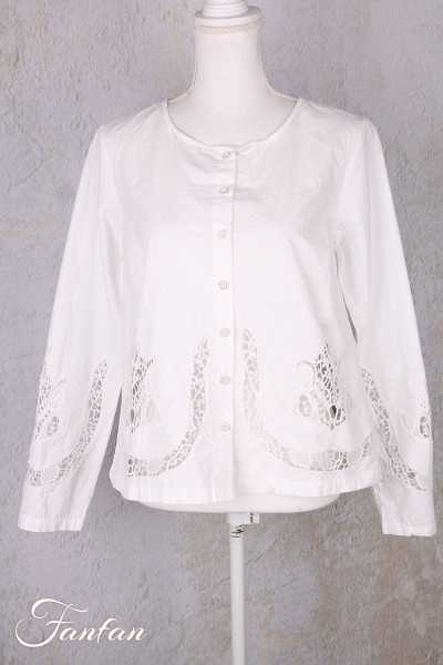 Ewa i Walla Blouse Trinity 44191 Broderie coton bio blanc