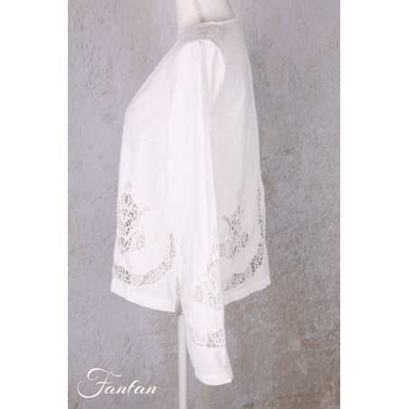 Ewa i Walla Blouse Trinity 44191 Broderie coton bio blanc