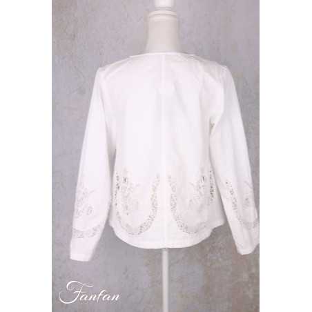 Ewa i Walla Blouse Trinity 44191 Broderie coton bio blanc
