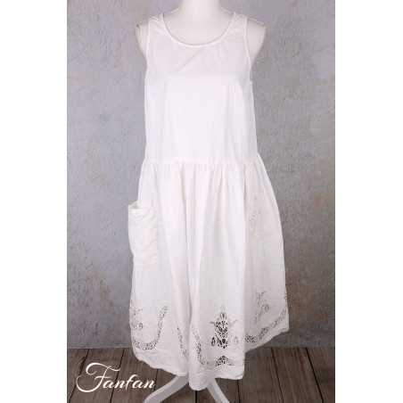 Ewa i Walla Robe Karine white 55942 Dentelle de Coton Bio