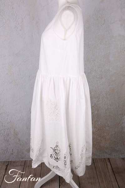 Ewa i Walla Robe Karine white 55942 Dentelle de Coton Bio