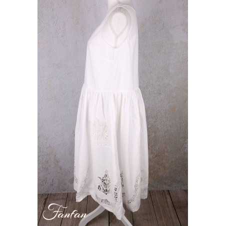 Ewa i Walla Robe Karine white 55942 Dentelle de Coton Bio