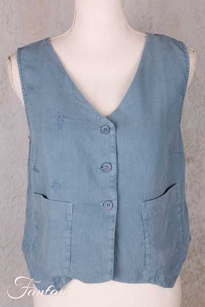 Ewa I Walla gilet Pomona 33413 Lin Indigo