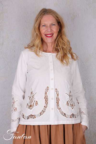 Ewa i Walla Blouse Trinity 44191 Broderie coton bio blanc