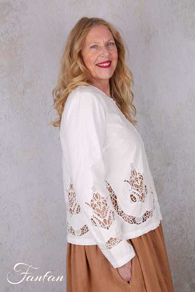 Ewa i Walla Blouse Trinity 44191 Broderie coton bio blanc