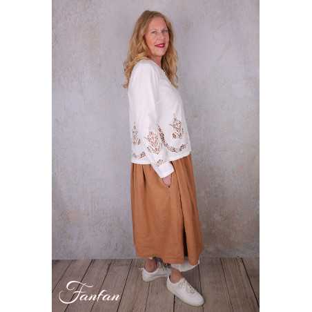 Ewa i Walla Blouse Trinity 44191 Broderie coton bio blanc