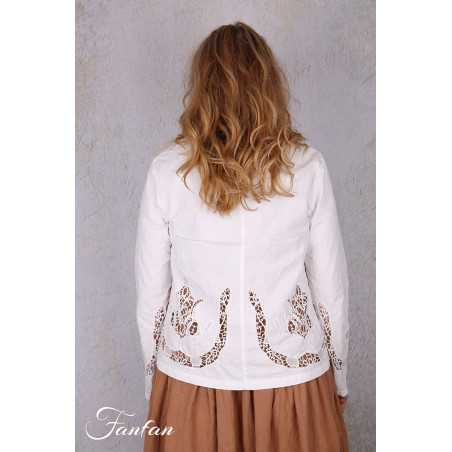 Ewa i Walla Blouse Trinity 44191 Broderie coton bio blanc