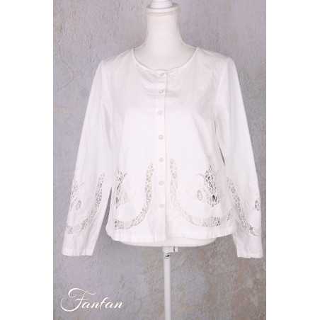 Ewa i Walla Blouse Trinity 44191 Broderie coton bio blanc