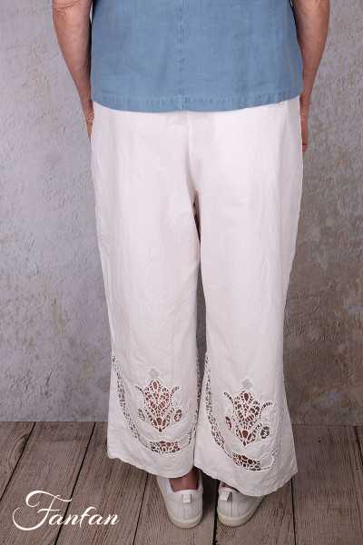 Ewa i Walla Pantalon Ejrin white 11441 Dentelle Coton Bio