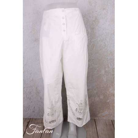 Ewa i Walla Pantalon Ejrin white 11441 Dentelle Coton Bio