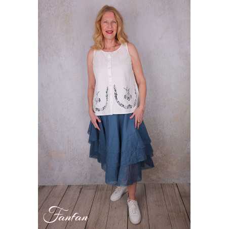 Ewa i Walla Top Laurel 33409 coton bio blanc