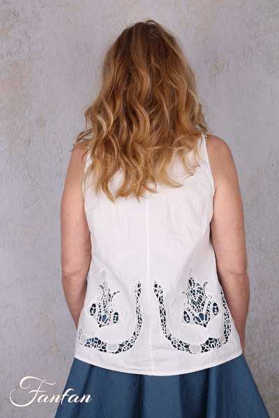 Ewa i Walla Top Laurel 33409 coton bio blanc