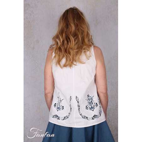 Ewa i Walla Top Laurel 33409 coton bio blanc