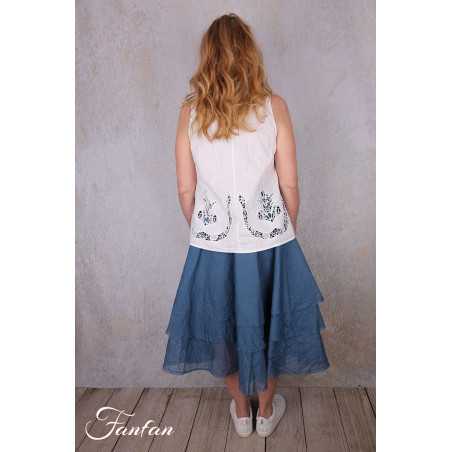 Ewa i Walla Top Laurel 33409 coton bio blanc