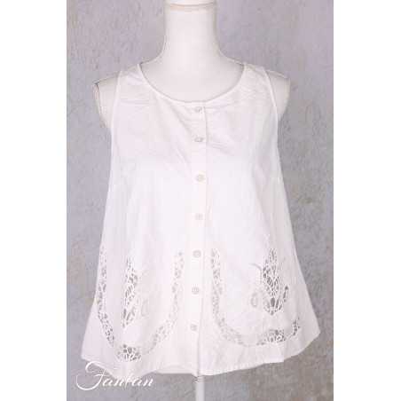 Ewa i Walla Top Laurel 33409 coton bio blanc