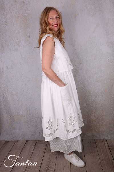 Ewa i Walla Gilet Astri 77628 Broderie Coton Bio Blanc