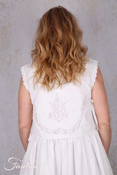 Ewa i Walla Gilet Astri 77628 Broderie Coton Bio Blanc