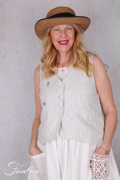 Ewa I Walla gilet Pomona 33413 lin rayé