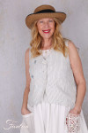 Ewa I Walla gilet Pomona 33413 lin rayé
