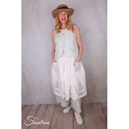 Ewa I Walla gilet Pomona 33413 lin rayé