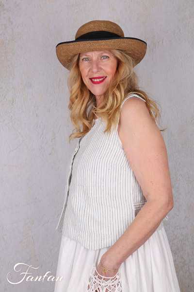 Ewa I Walla gilet Pomona 33413 lin rayé