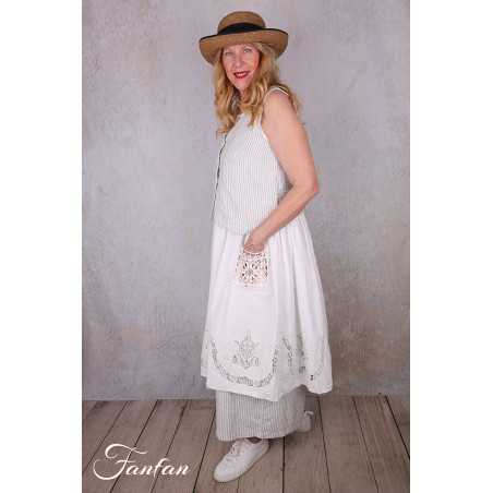 Ewa I Walla gilet Pomona 33413 lin rayé
