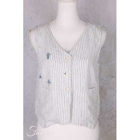 Ewa I Walla gilet Pomona 33413 lin rayé