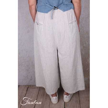 Ewa i Walla Pantalon Bim 11442 lin rayé