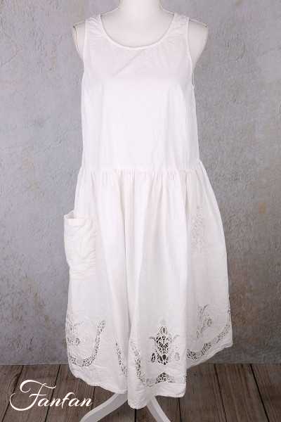 Ewa i Walla Robe Karine white 55942 Dentelle de Coton Bio