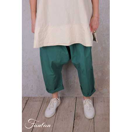 Privatsachen Pantalon sarouel Zäunetz coton Jade