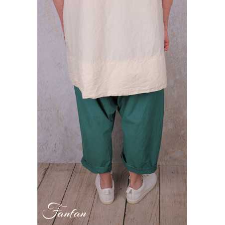 Privatsachen Pantalon sarouel Zäunetz coton Jade