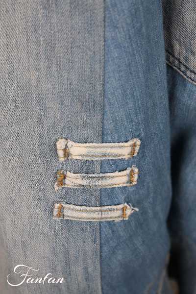 Créateur Sue Pantalon sarouel Patchwork jean's délavé