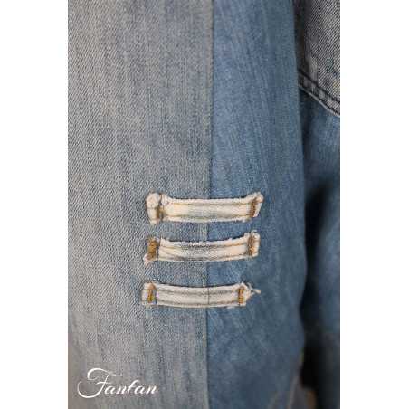 Créateur Sue Pantalon sarouel Patchwork jean's délavé